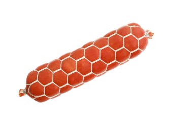 Beyaz arka planda sosis çubuğu, izole et