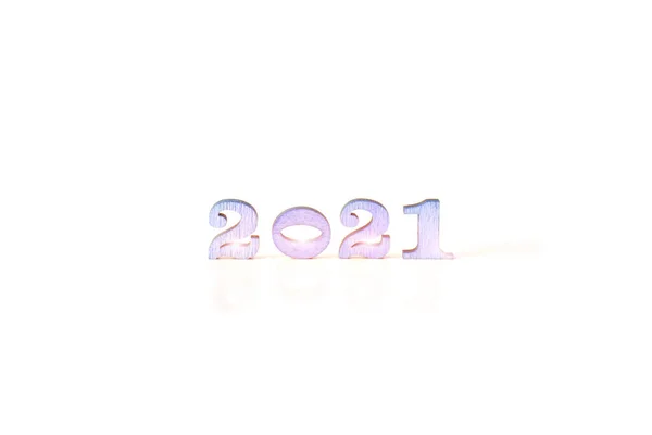 Figures 2021 White Background Coming New Year — Stock Photo, Image