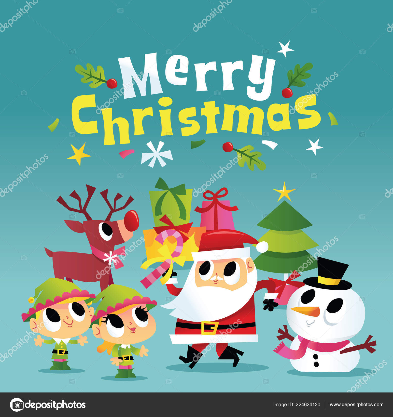 merry christmas cute cartoon