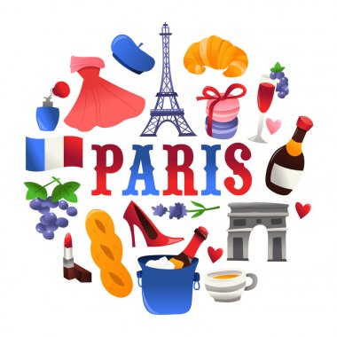 Süper Sevimli Paris Kültür Yuvarlak Süslemeler