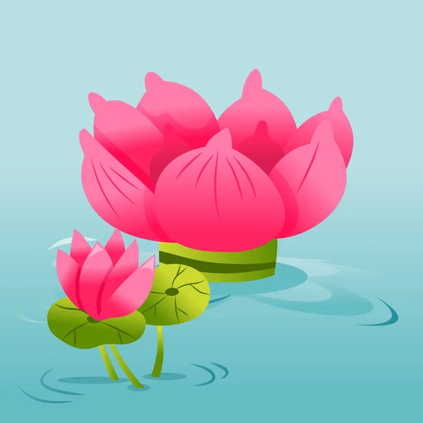 Flor de loto de dibujos animados — Vector de stock