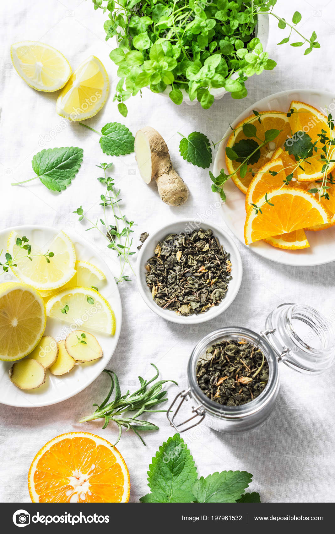 Te verde con limon y jengibre