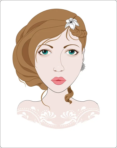 Bride face — Stock Vector