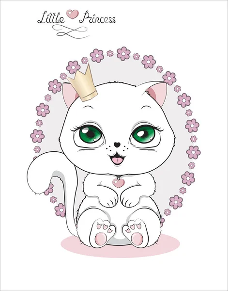 White kitten — Stock Vector