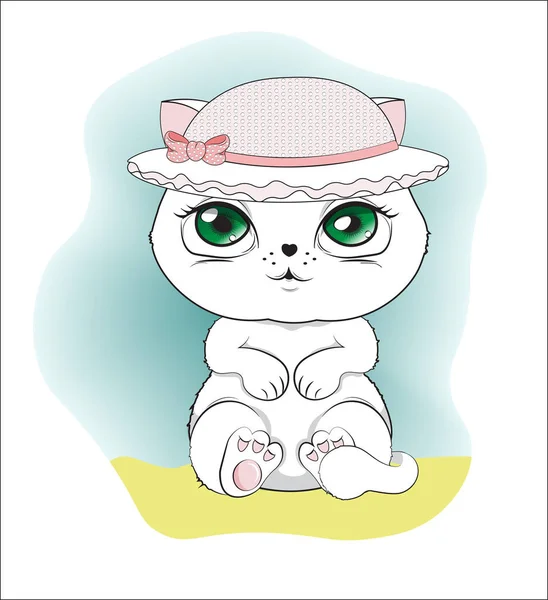 Pequeño gatito soleado — Vector de stock