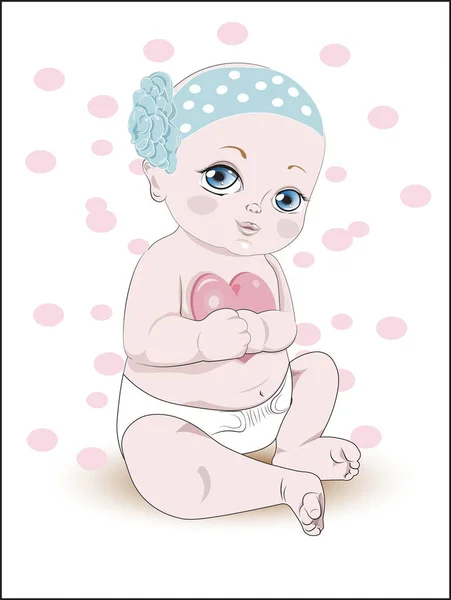 赤ちゃんの心 — ストックベクタ