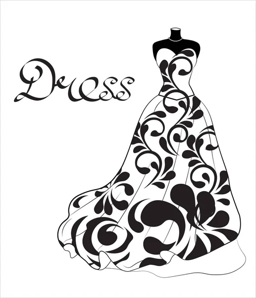 Vestido de flores de boda — Vector de stock