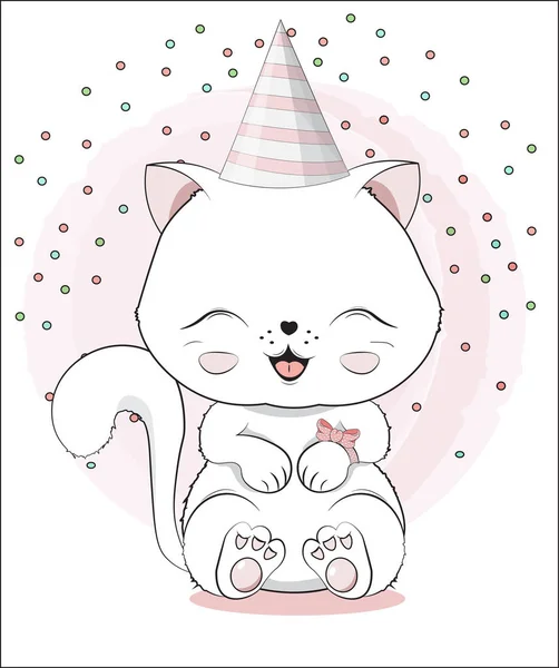 สุขสันต์วันเกิดแมว — ภาพเวกเตอร์สต็อก
