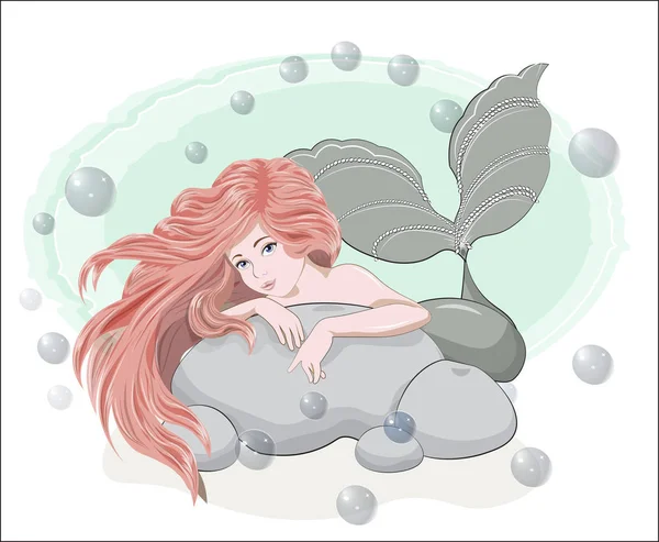 Sirène avec une bulle — Image vectorielle