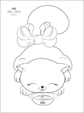 oloring kitap kedi içecekler süt