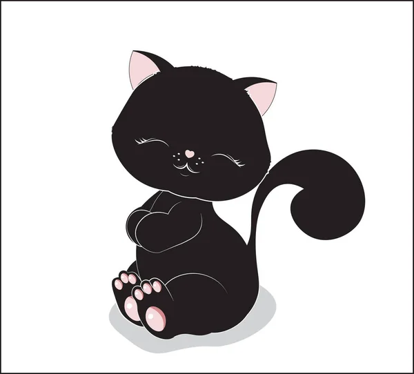 Gato negro — Vector de stock