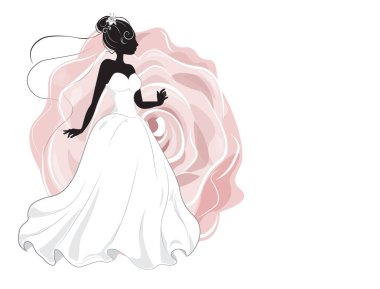 beyaz gelinlik üzerinde gelin duş