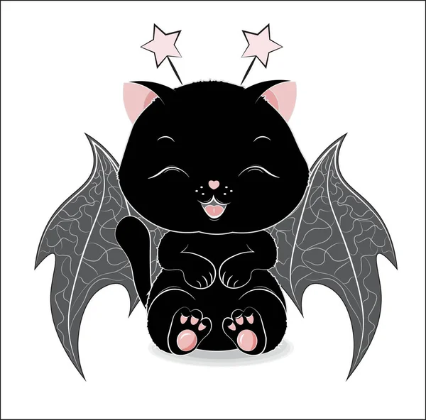 Černá kočka halloween — Stockový vektor