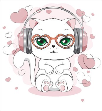 kulaklıklı beyaz kedi yavrusu