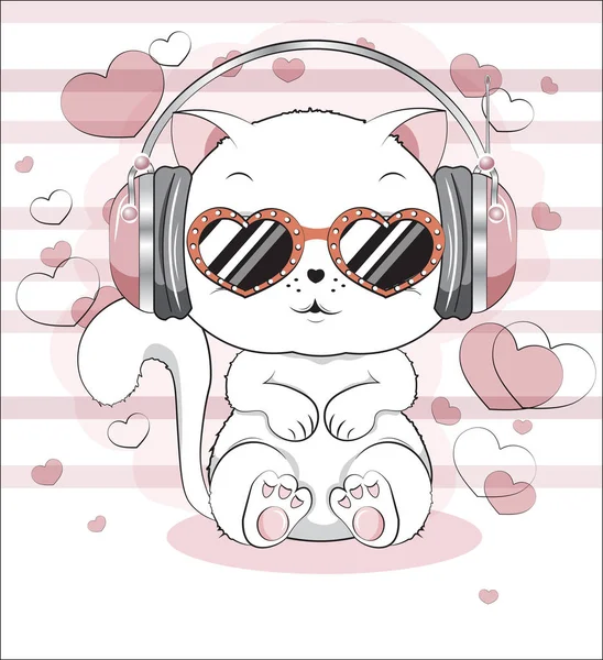 kulaklıklı beyaz kedi yavrusu