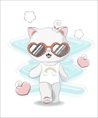 mayo ve güneş gözlüğü kedi kız