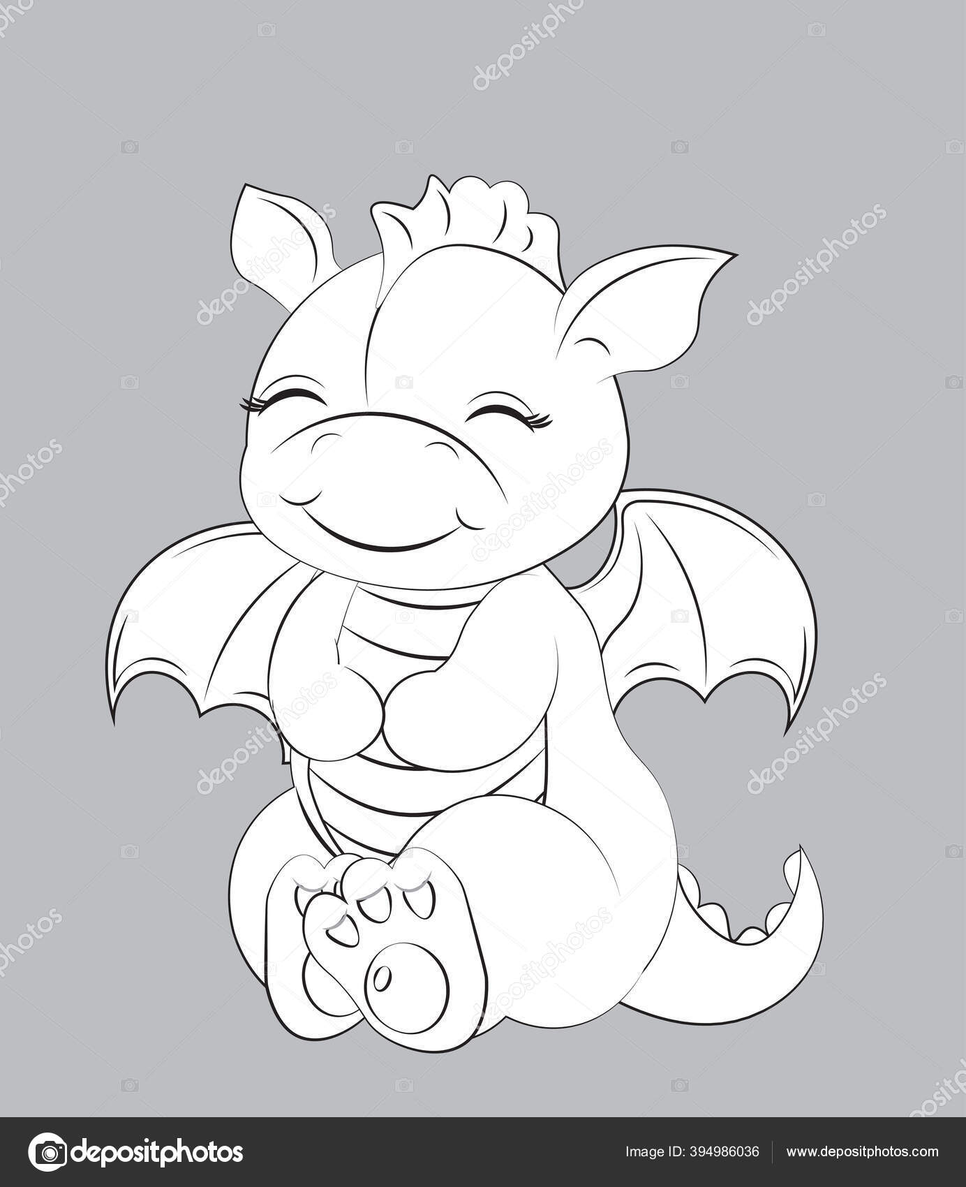 Desenho de Dragão bebé para Colorir - Colorir.com