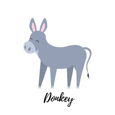 Tatlı Tay izole. Yerli eşek Çocuk vektör çizim