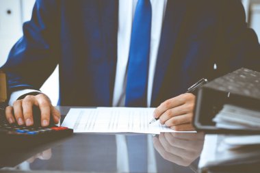 Muhasebeci ya da mali müfettişler rapor hazırlıyor, hesaplıyor ya da bakiyeyi kontrol ediyor. Milli Gelir İdaresi müfettişi mali belgeleri kontrol ediyor. İş, vergi ve denetim kavramları