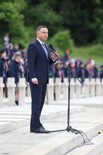 Cassino Italia Mayo 2019 Discurso Del Presidente República Polonia Andrzej — Foto de Stock