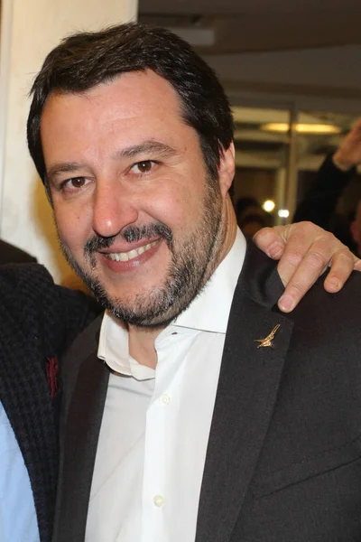 Viterbo Italia Marzo 2018 Matteo Salvini Viterbo Dopo Manifestazione Piazza — Foto Stock