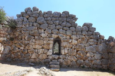 Miken, Yunanistan - 24 Temmuz 2019: Argolida'daki Miken Antik Kenti'nin arkeolojik alanı
