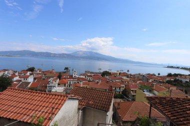 Lepanto, Yunanistan - 18 Temmuz 2019: Lepanto panoraması