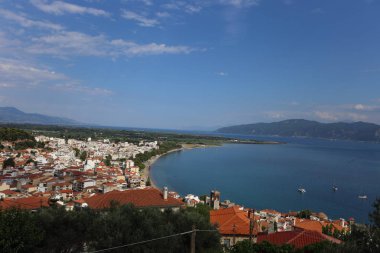 Lepanto, Yunanistan - 18 Temmuz 2019: Lepanto panoraması