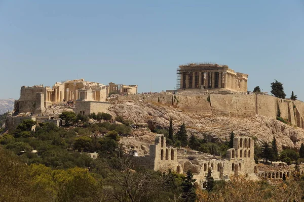 Aten Grekland Juli 2019 Akropolis Aten Unesco Heritage Med Parthenon — Stockfoto