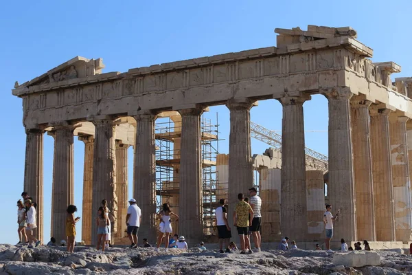 Atenas Grecia Julio 2019 Acrópolis Atenas Patrimonio Unesco Con Partenón — Foto de Stock