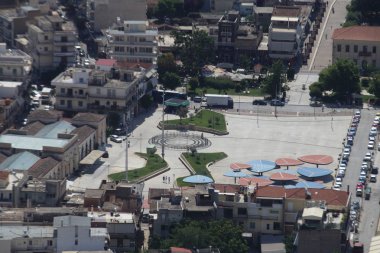Argos, Yunanistan - 25 Temmuz 2019: Mora'daki Argos'taki Larissa Dağı'ndaki kale