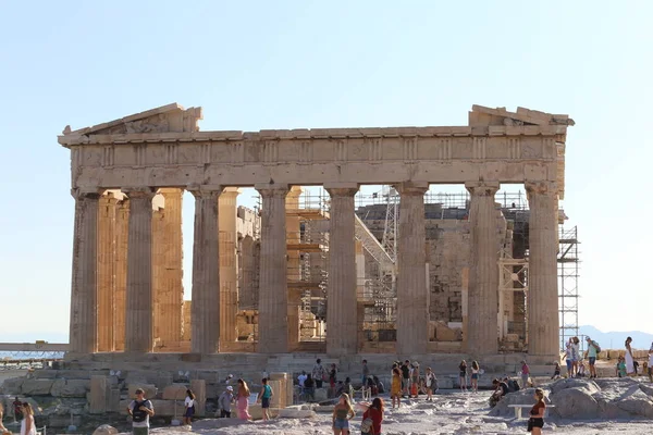 Atenas Grecia Julio 2019 Partenón Acrópolis Atenas Patrimonio Unesco — Foto de Stock