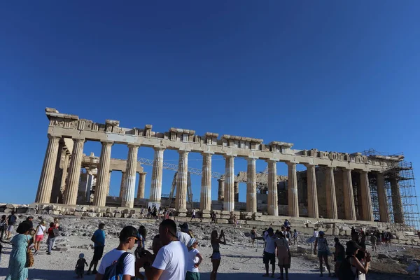 Atenas Grecia Julio 2019 Partenón Acrópolis Atenas Patrimonio Unesco — Foto de Stock