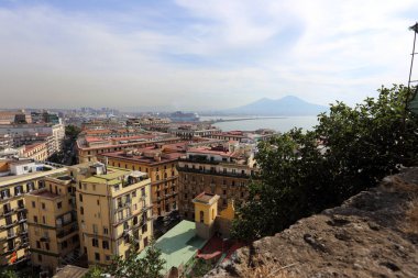 Napoli, İtalya - 16 Eylül 2019: Napl şehri Panoraması