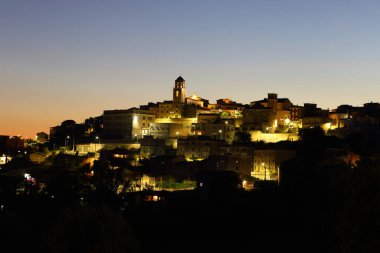San Vittore del Lazio - 19 august 2020: view of the town in the province of Frosinone shooted at night clipart