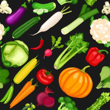 Organik sebze koleksiyonu kümesi vektör çizim