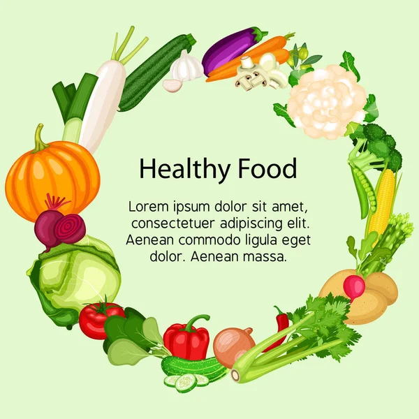 Ilustração Vetorial Alimentos Orgânicos Saudáveis — Vetor de Stock