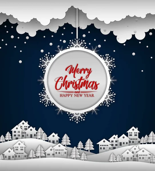 Neşeli Noel ve mutlu yeni yıl 2019 mavi arka plan ve kar