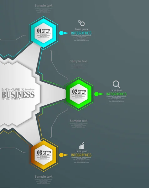 Infographie Business Template Concept Avec Options — Image vectorielle