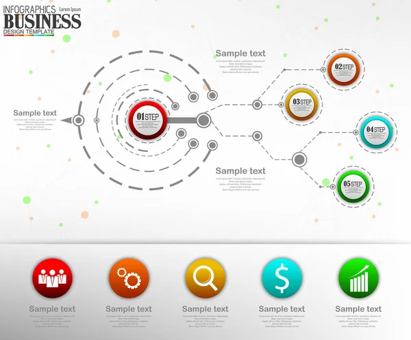 Infographie Business Template Concept Avec Options — Image vectorielle