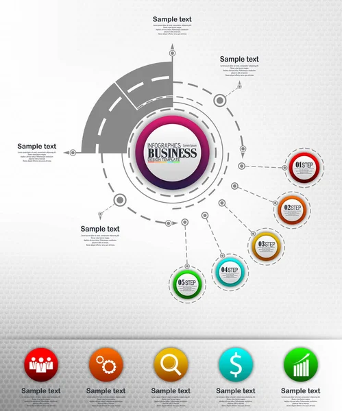 Infographie Business Template Concept Avec Options — Image vectorielle