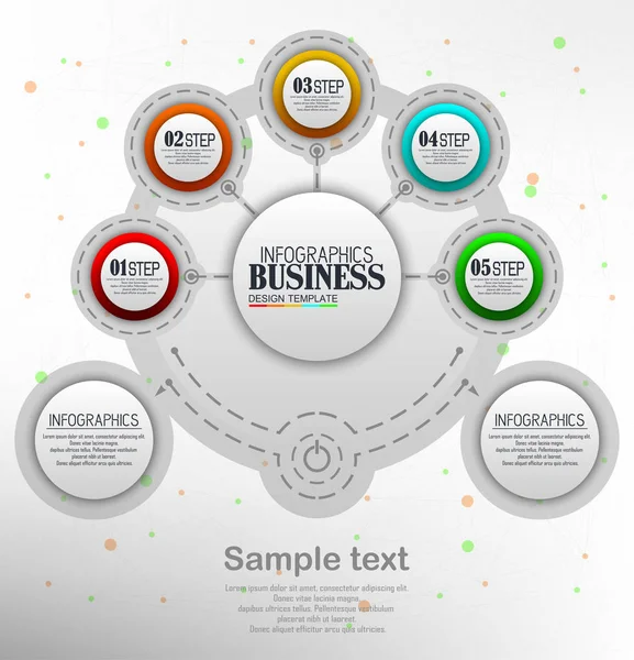 Infographie Business Template Concept Avec Options — Image vectorielle