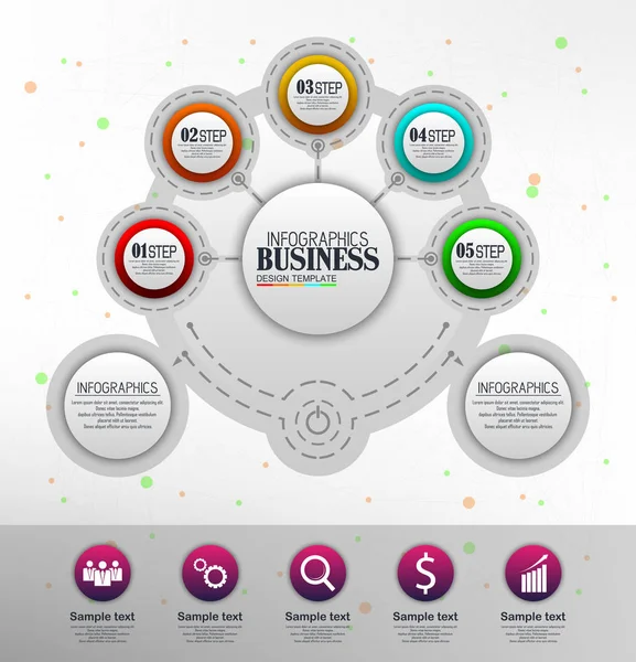 Infographie Business Template Concept Avec Options — Image vectorielle