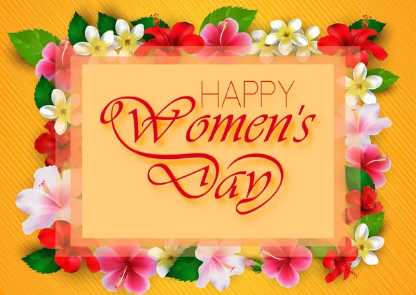 Happy Women Day Flowers — стоковый вектор