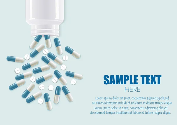 Illustration Bannière Des Pilules Capsules — Image vectorielle