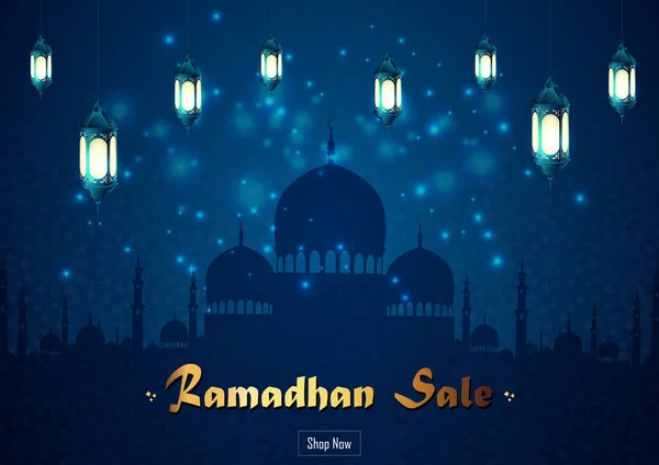 Ramadan Kareem Sale Mosque Lantern — Stock Vector
