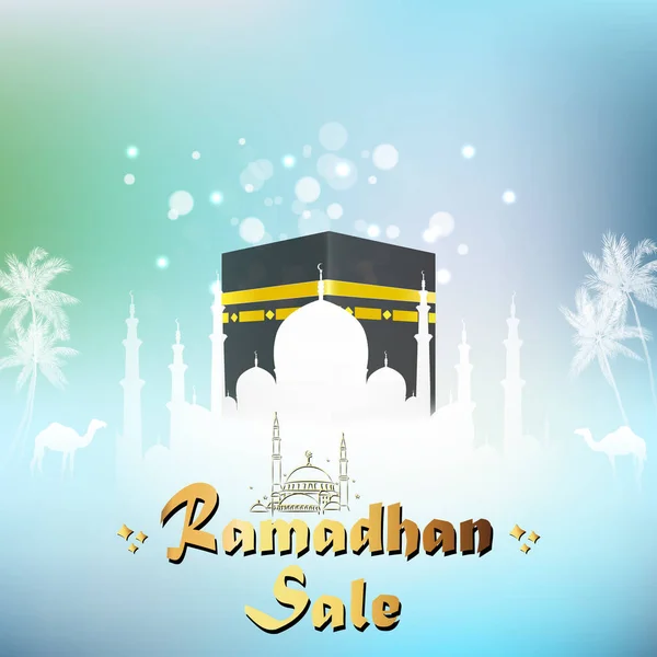 Ramadan Kareem Vânzare Moschee Kaaba — Vector de stoc