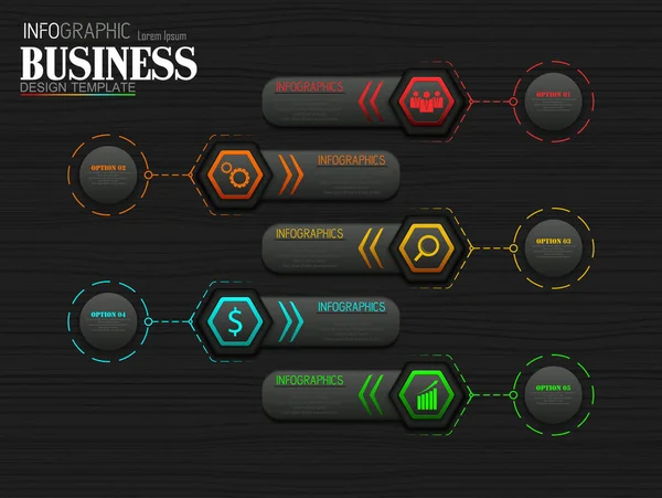 Vektor Illustration Der Informationsgrafik Business Template Konzept Mit Optionen — Stockvektor