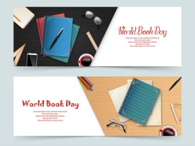 Dünya kitap günü afiş şablonu vektör illüstrasyon