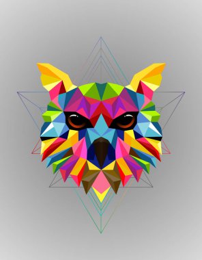 Renkli baykuş kuş düşük Poly tasarım vektör Illustration